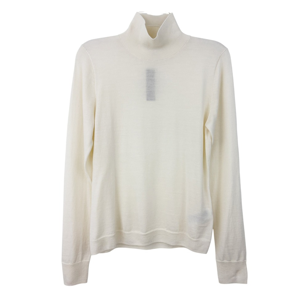 NWT J. Crew Carolyn Turtleneck Sweater Size M Merino Wool Ivory Neutral CM709